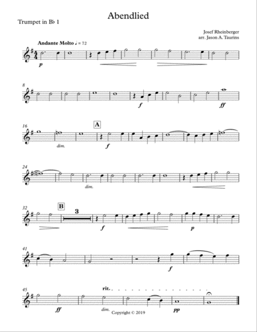 Abendlied for Trumpet Ensemble Brass Ensemble scores gallery preview page 5
