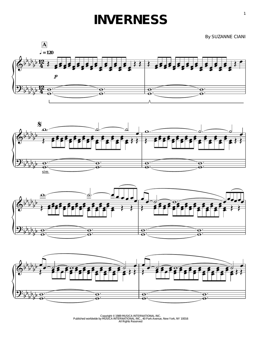 Inverness Piano Solo scores gallery preview page 1