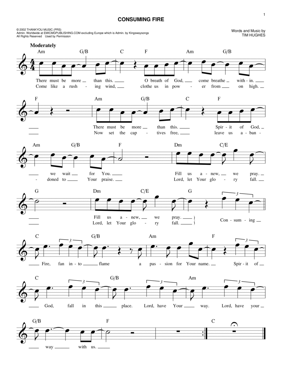 Consuming Fire Consuming Fire Piano scores gallery preview page 1