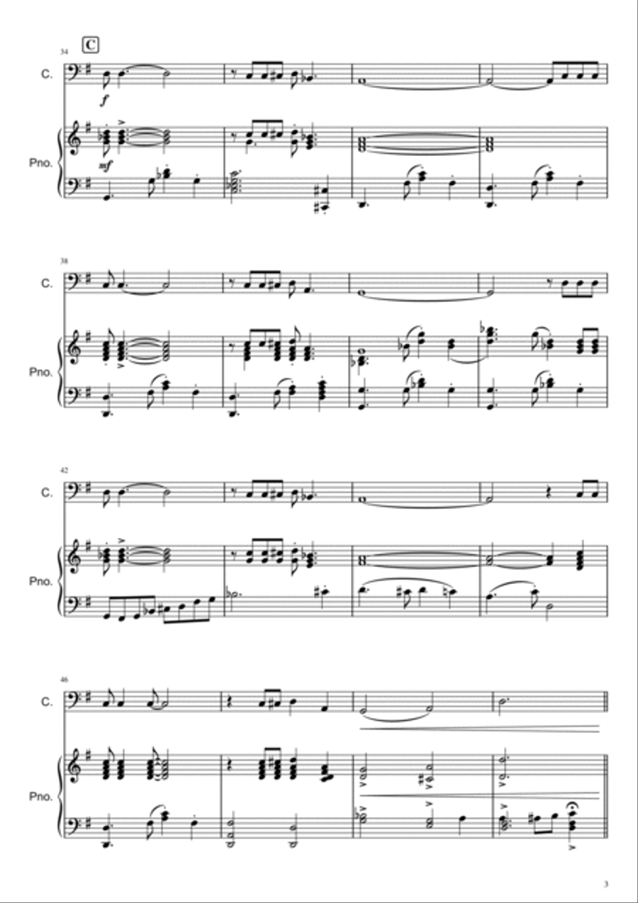 St. Louis Blues - Cello Piano scores gallery preview page 3