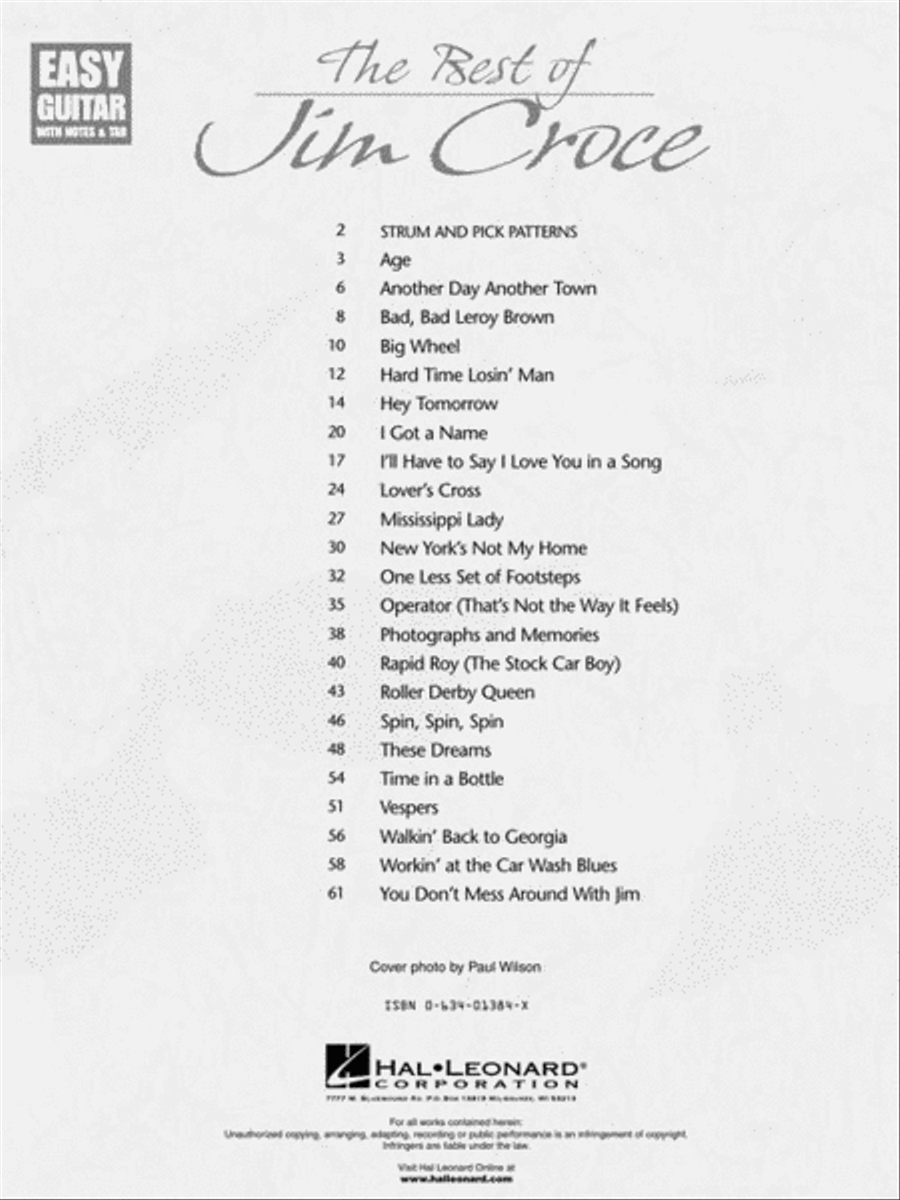 The Best Of Jim Croce - Easy Guitar Electric Guitar scores gallery preview page 4