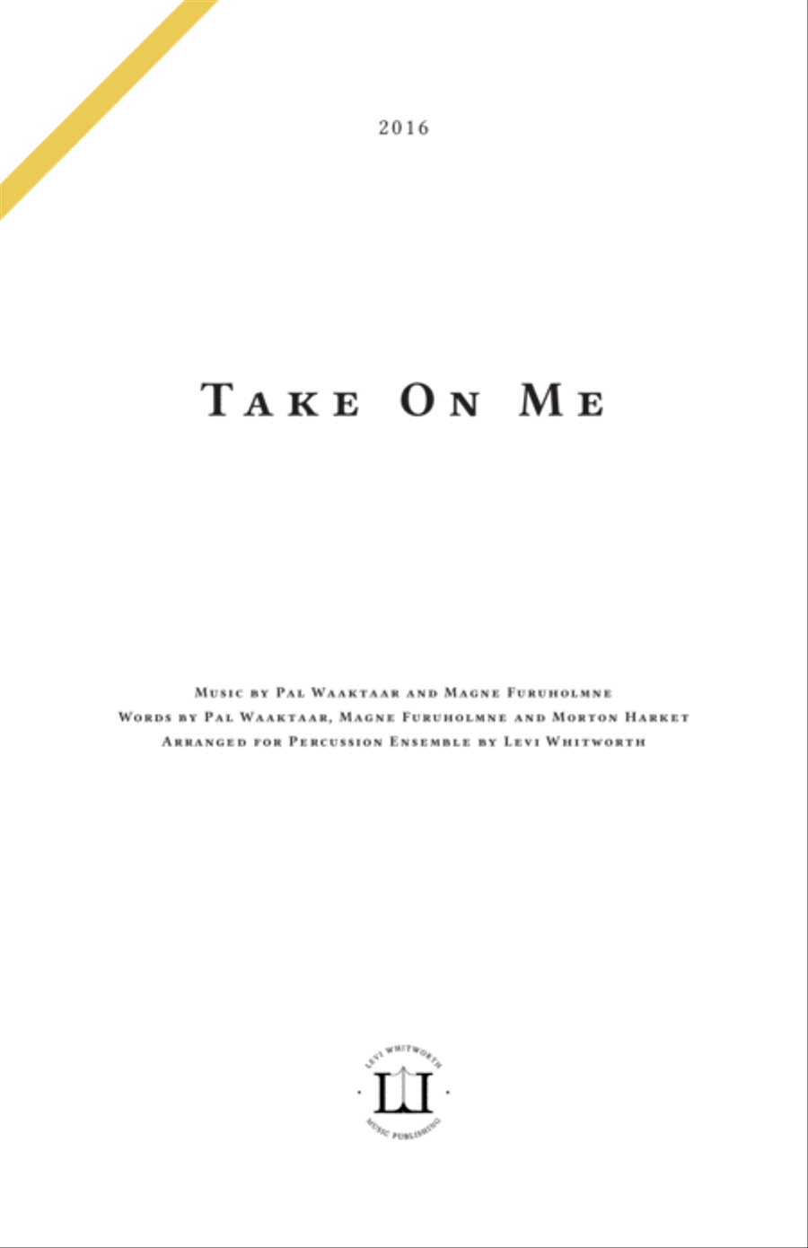 Take On Me Percussion Ensemble scores gallery preview page 1
