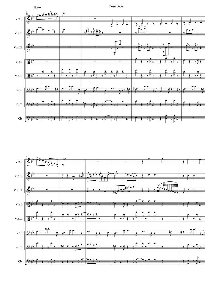Bossa Folia for string orchestra String Orchestra scores gallery preview page 4