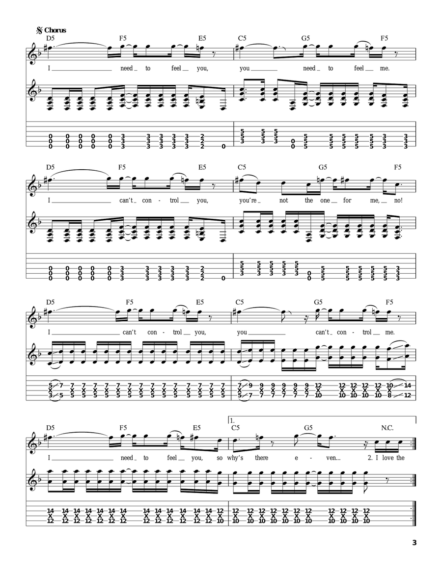 Control Electric Guitar scores gallery preview page 3