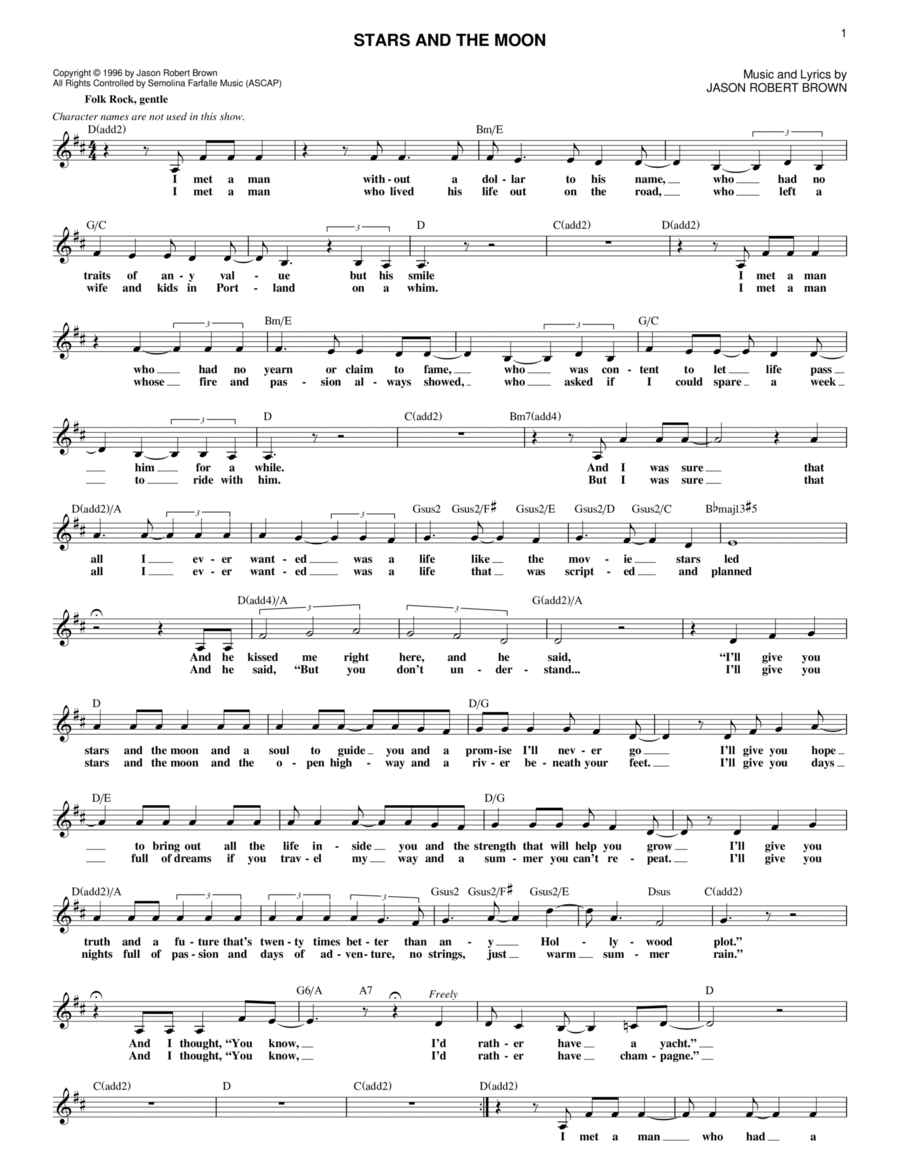 Stars And The Moon (from Songs for a New World) Piano scores gallery preview page 1