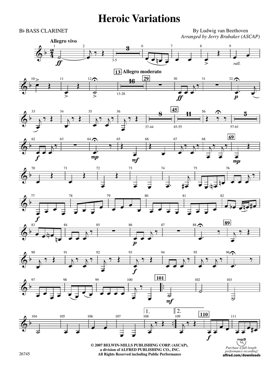 Heroic Variations: B-flat Bass Clarinet