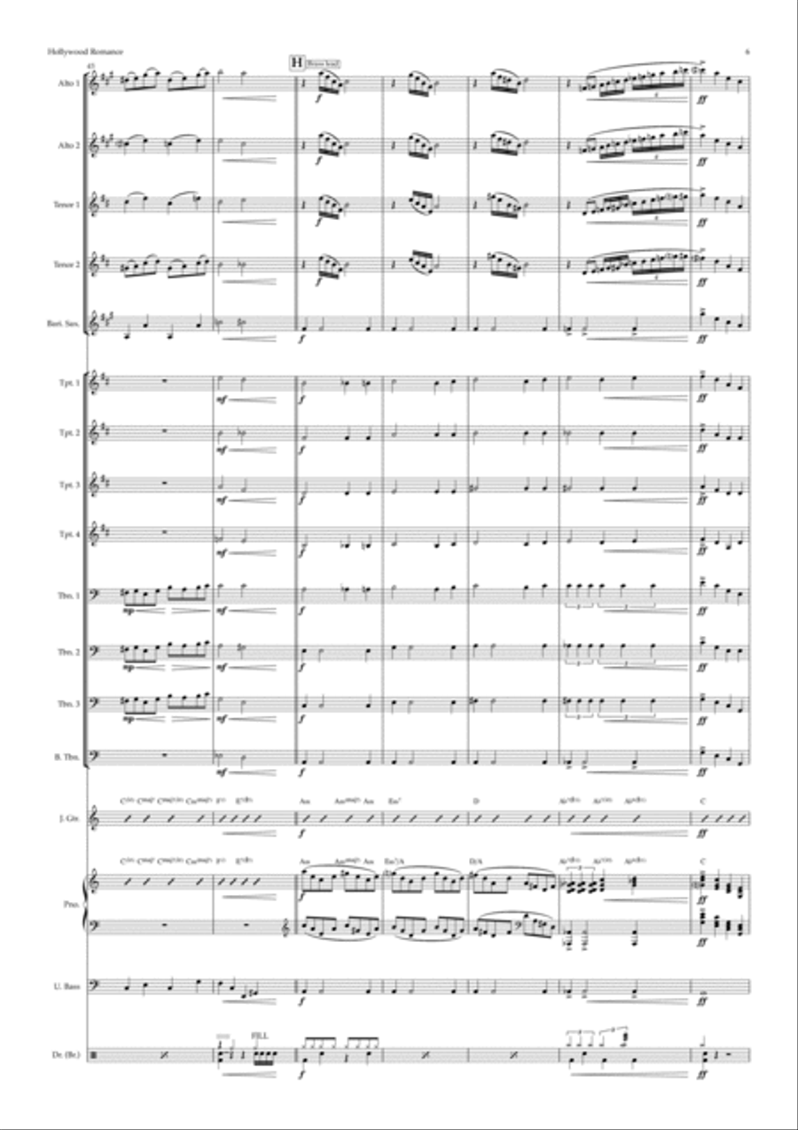 Hollywood Romance (big band) Jazz Ensemble scores gallery preview page 6