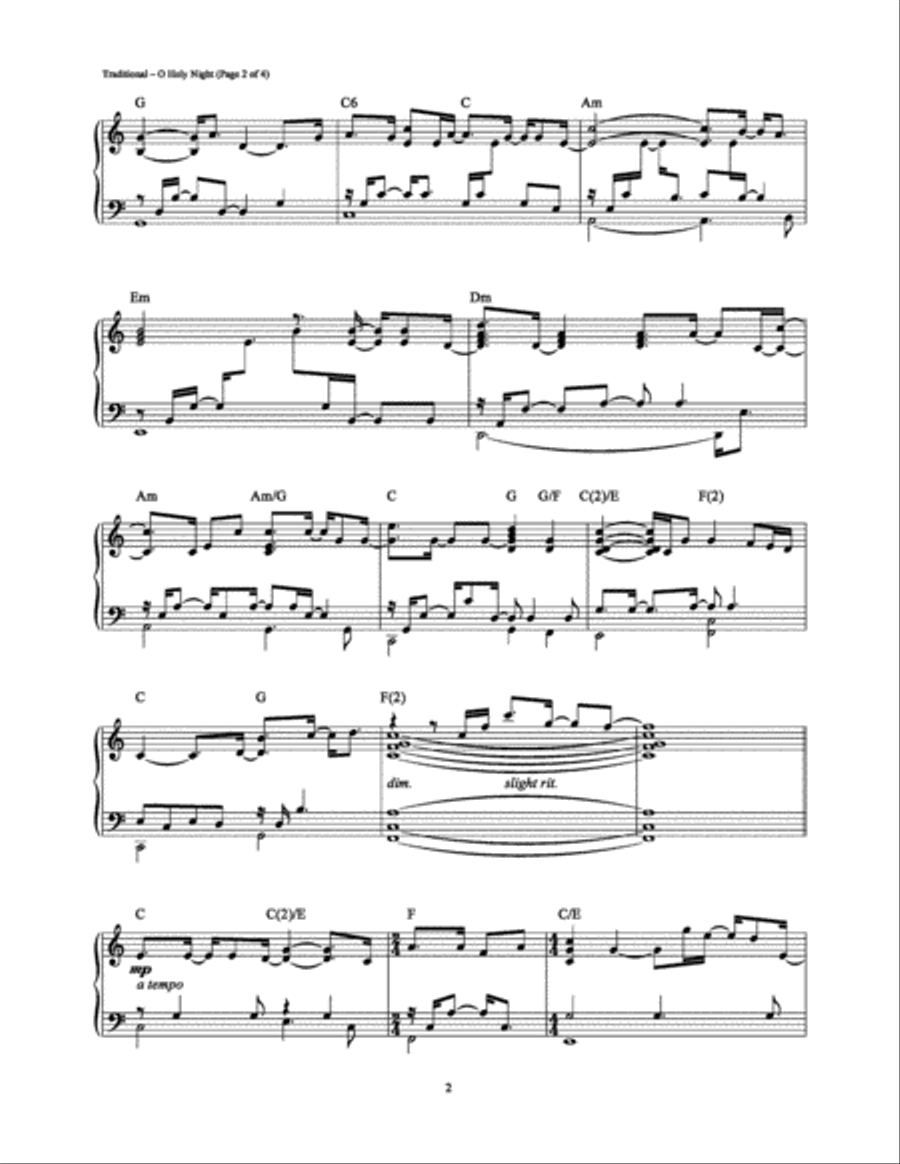 O Holy Night Piano Solo scores gallery preview page 2