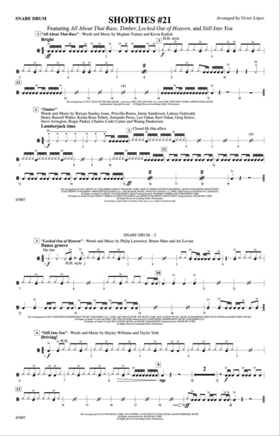 Shorties #21: Snare Drum Shorties #21: Snare Drum Marching Band scores gallery preview page 1