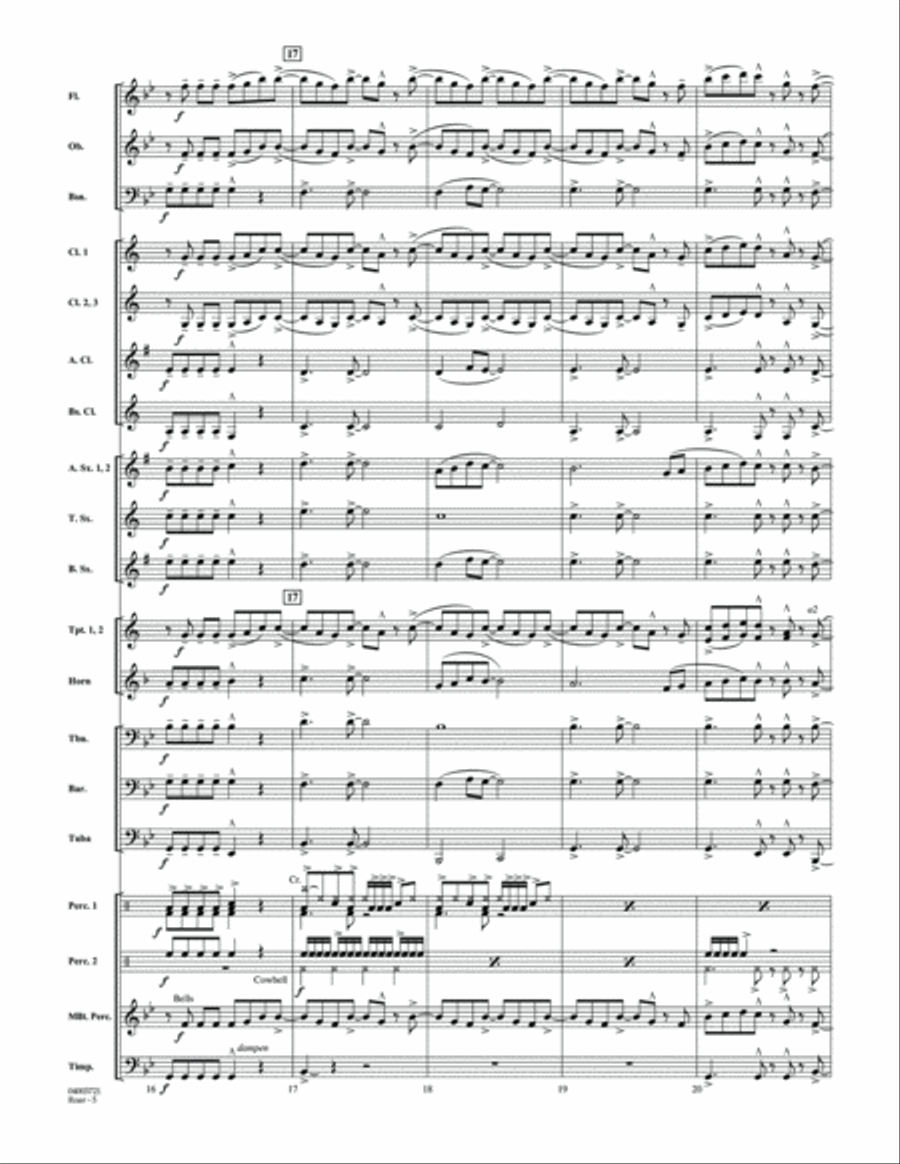 Roar - Conductor Score (Full Score) Concert Band scores gallery preview page 5
