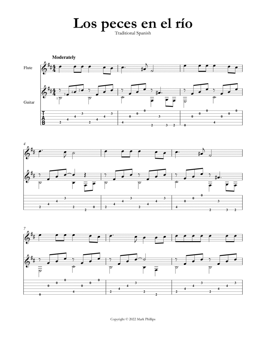 Los peces en el río Flute scores gallery preview page 1
