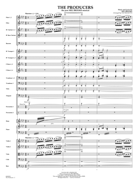 The Producers (arr. Ted Ricketts) - Full Score