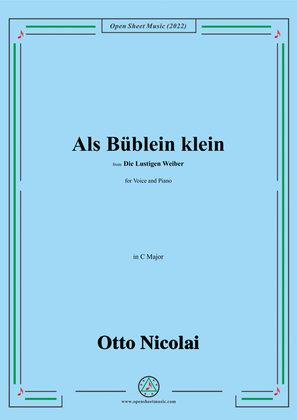 Nicolai-Als Bublein klein,in C Major,from Die Lustigen Weiber