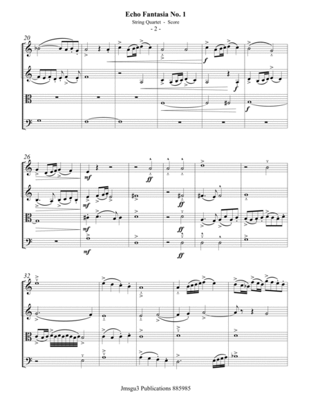 Sweelinck: Six Echo Fantasias Complete for String Quartet - Score Only image number null