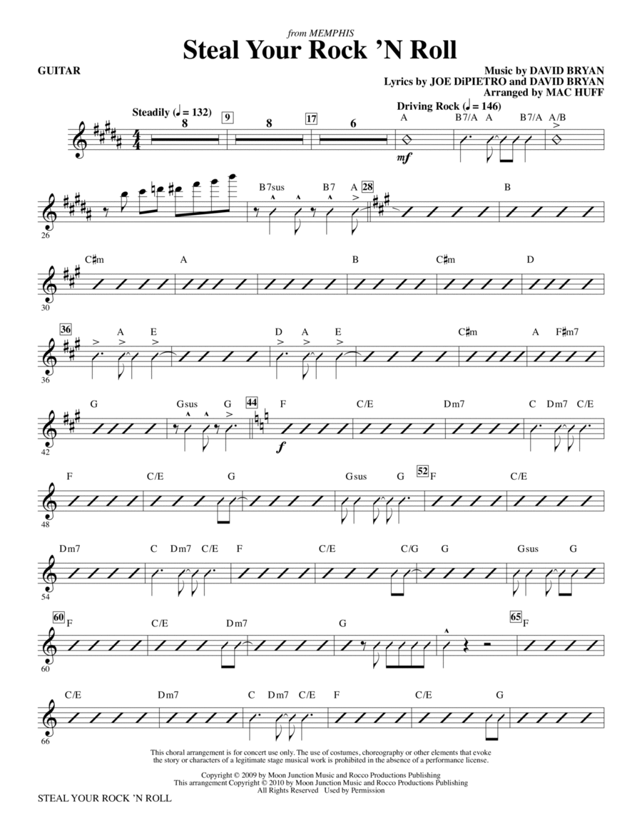 Steal Your Rock 'N Roll - Guitar Choir scores gallery preview page 1