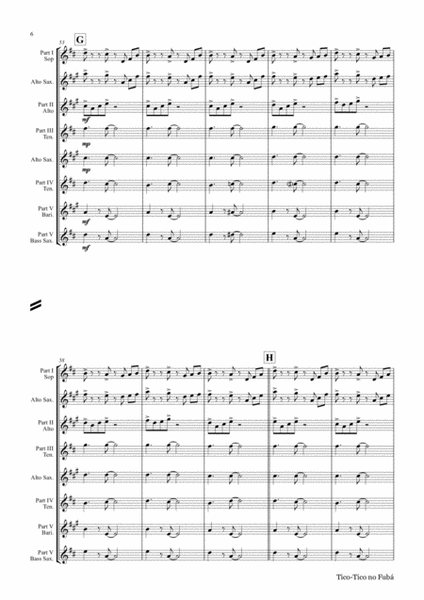 Tico-Tico no Fubá - Choro - Saxophone Quintet image number null