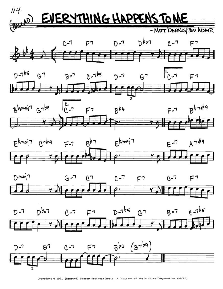Everything Happens To Me Piano scores gallery preview page 1