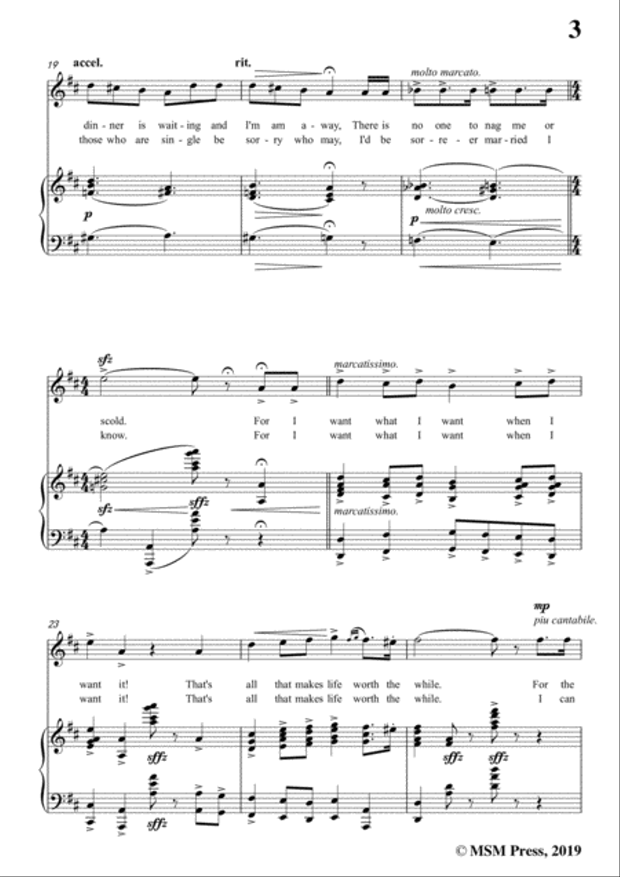 Victor Herbert-I Want What I Want When I Want It,in D Major,for Voice&Pno Voice scores gallery preview page 5