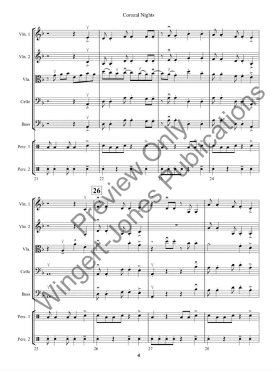 Corozal Nights (Score) String Orchestra scores gallery preview page 7