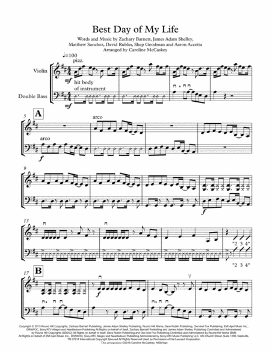 Best Day Of My Life String Duet scores gallery preview page 3