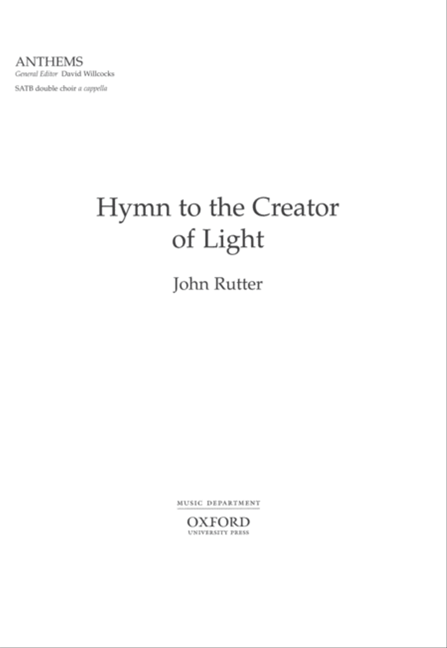 Book cover for Hymn to the Creator of Light