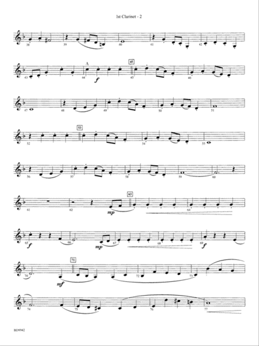 Sleigh Ride: 1st B-flat Clarinet Concert Band scores gallery preview page 2
