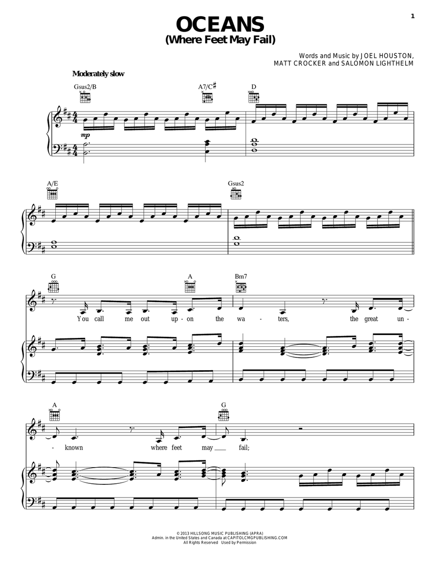 Oceans (Where Feet May Fail) Guitar scores gallery preview page 1