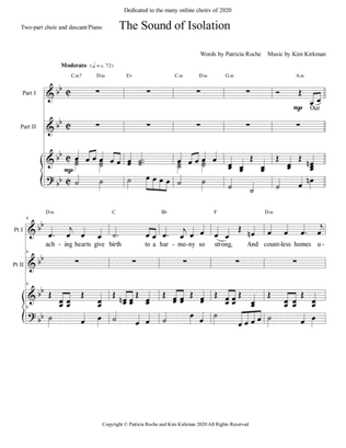 The Sound of Isolation - a choral piece for online choirs - two part with descant and piano