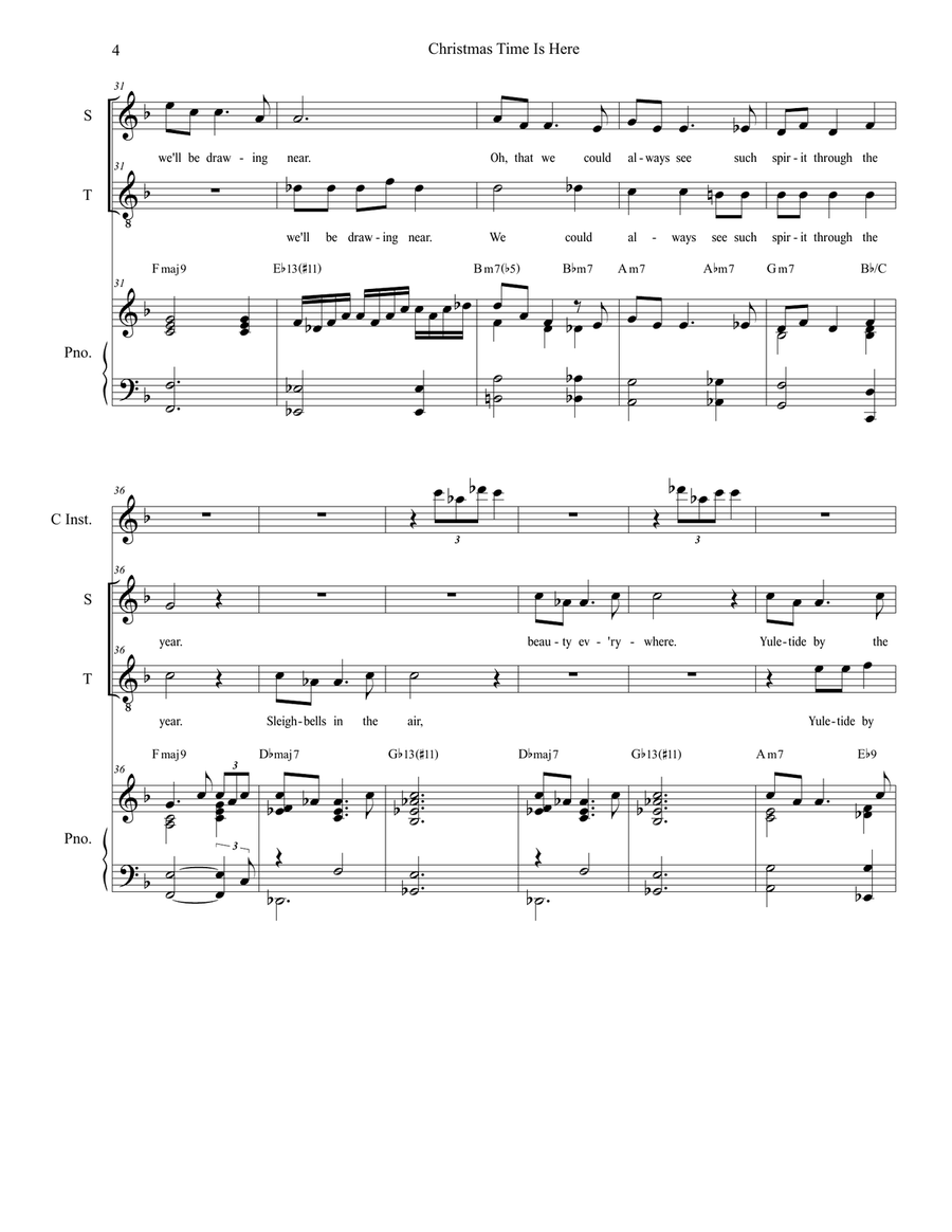 Christmas Time Is Here Tenor Voice scores gallery preview page 4