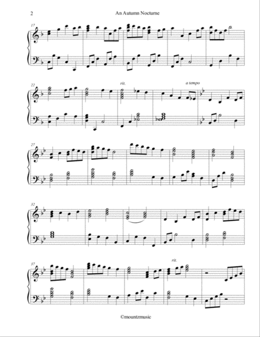 Autumn Nocturne Woodwind Duet scores gallery preview page 2