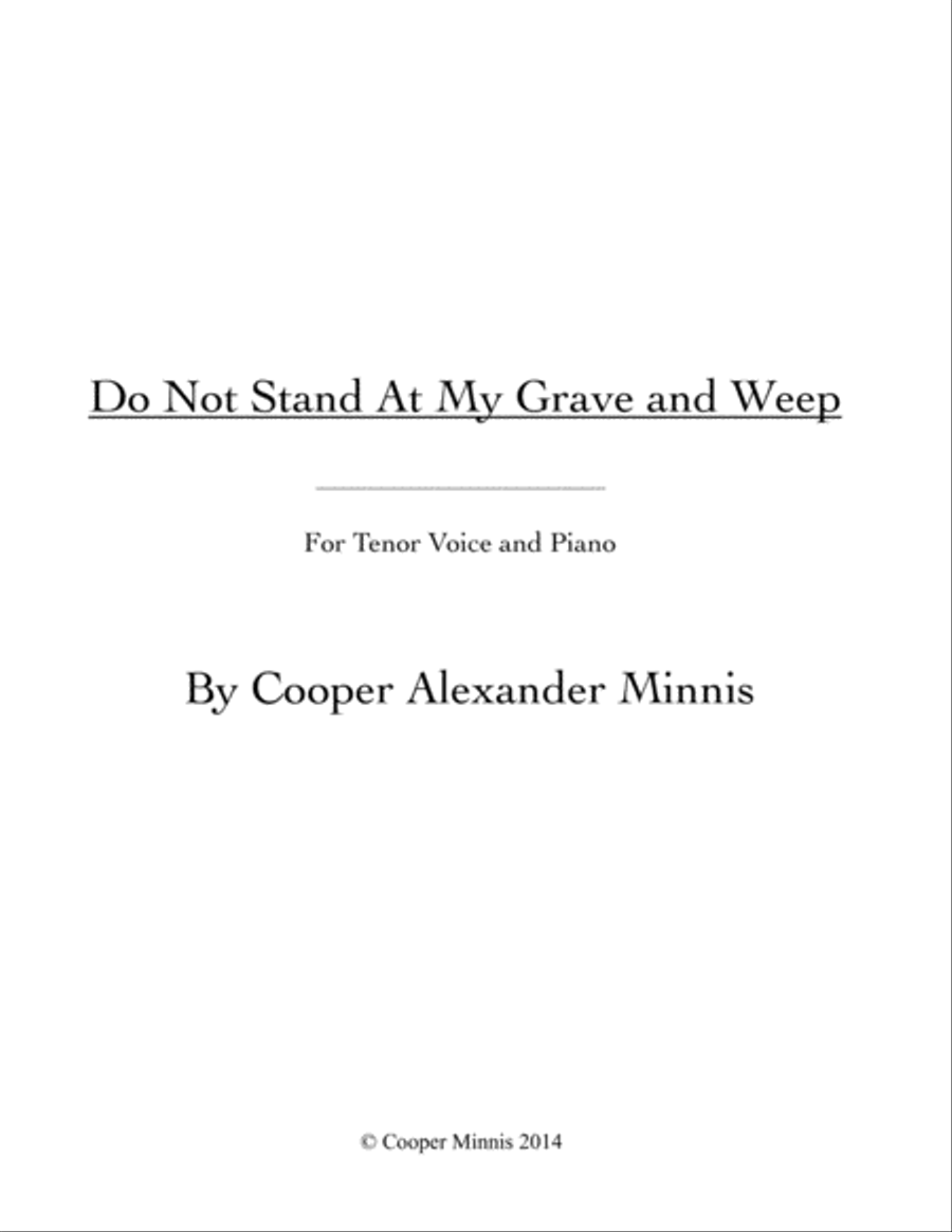 Do Not Stand at My Grave and Weep Tenor Voice scores gallery preview page 1