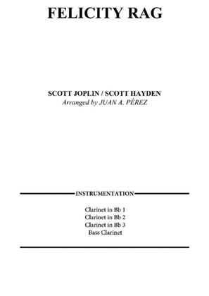 Book cover for Felicity Rag - Clarinet Quartet
