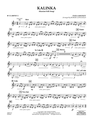 Kalinka (Russian Folk Song) - Bb Clarinet 2