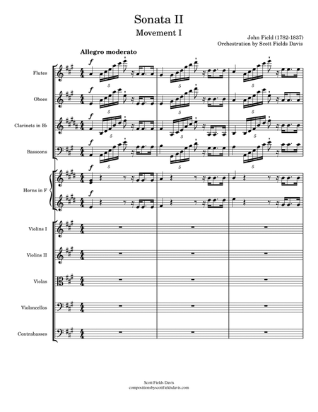John Field, Sonata II (Movement I) arranged for orchestra by Scott Fields Davis image number null