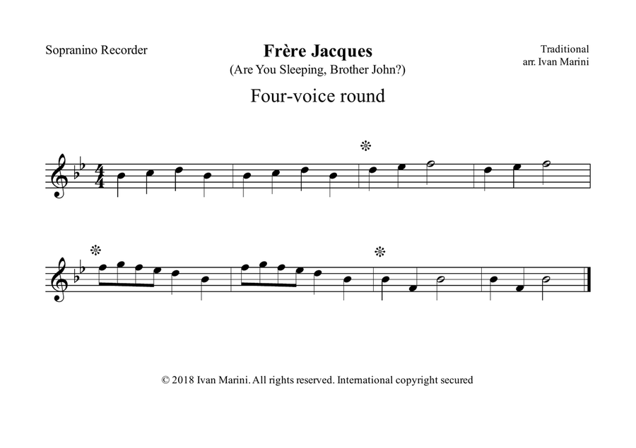 FRERE JACQUES (Are You Sleeping, Brother John?) - for every combination of Winds Concert Band scores gallery preview page 2