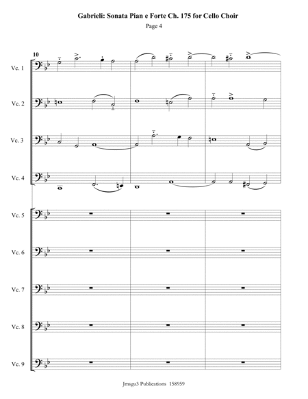 Gabrieli: Sonata Pian e Forte Ch. 175 for Cello Choir image number null