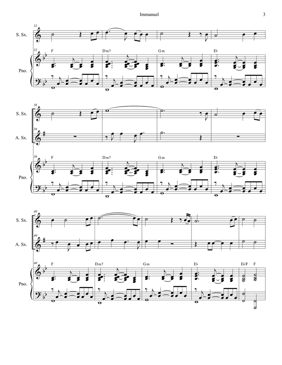 Immanuel Soprano Saxophone scores gallery preview page 3