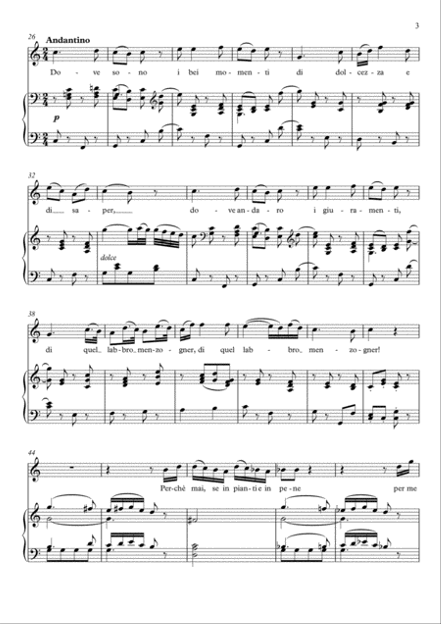 Dove sono i bei momenti - Le nozze di Figaro (C Major) Soprano Voice scores gallery preview page 4