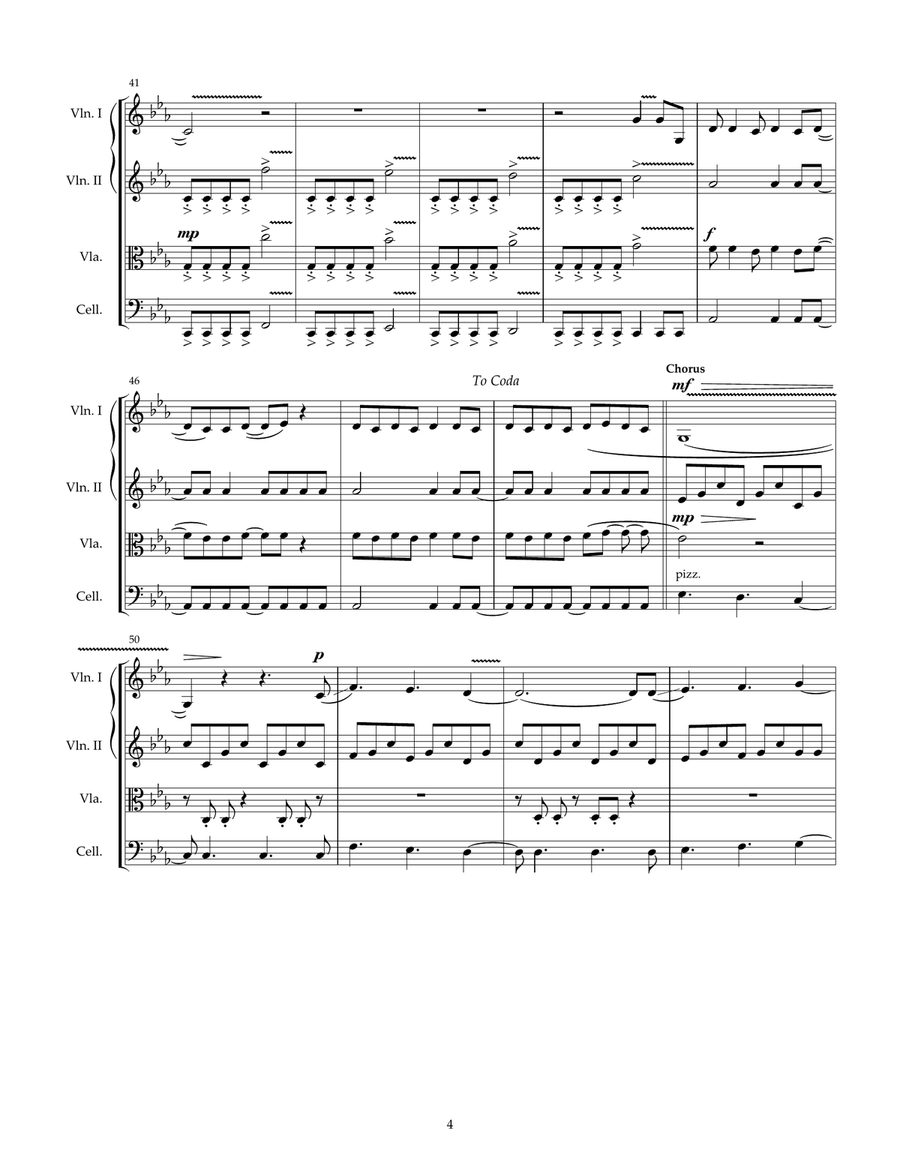 Aerials String Quartet scores gallery preview page 4