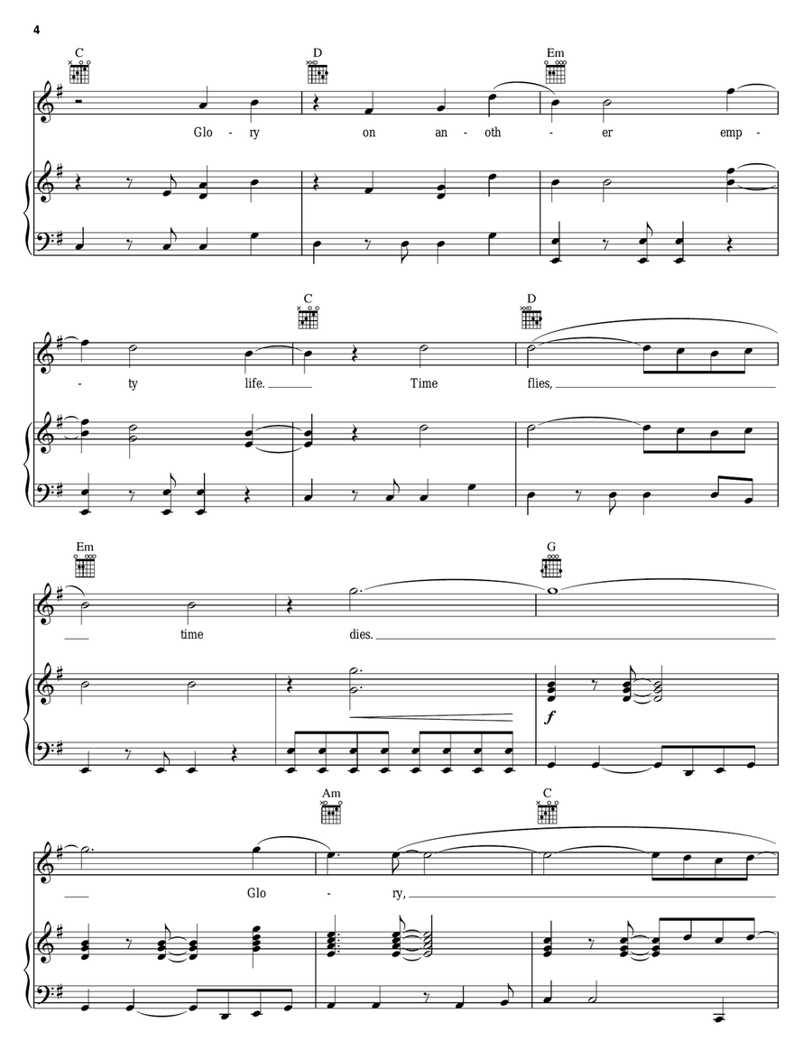 One Song Glory Acoustic Guitar scores gallery preview page 4