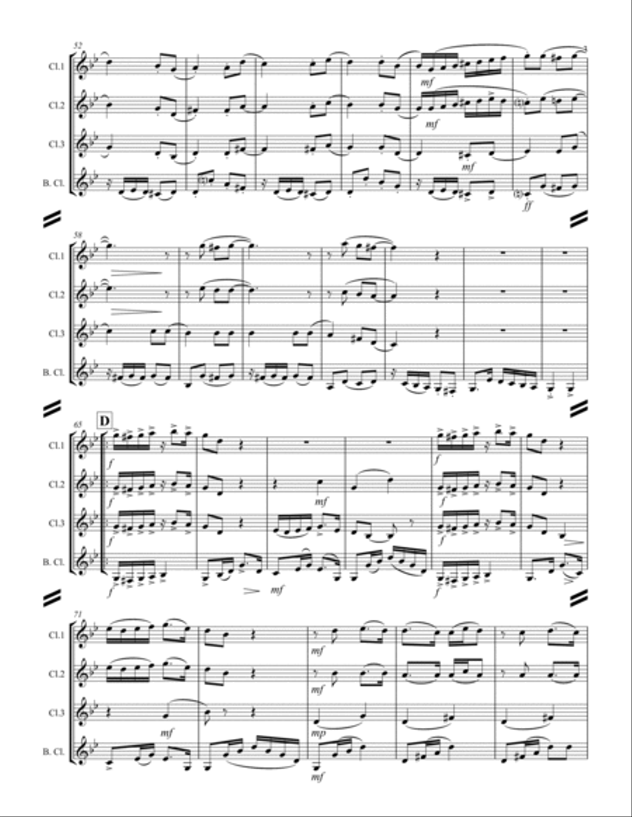 La Cumparsita (Tango) (for Clarinet Quartet) Clarinet Quartet scores gallery preview page 4