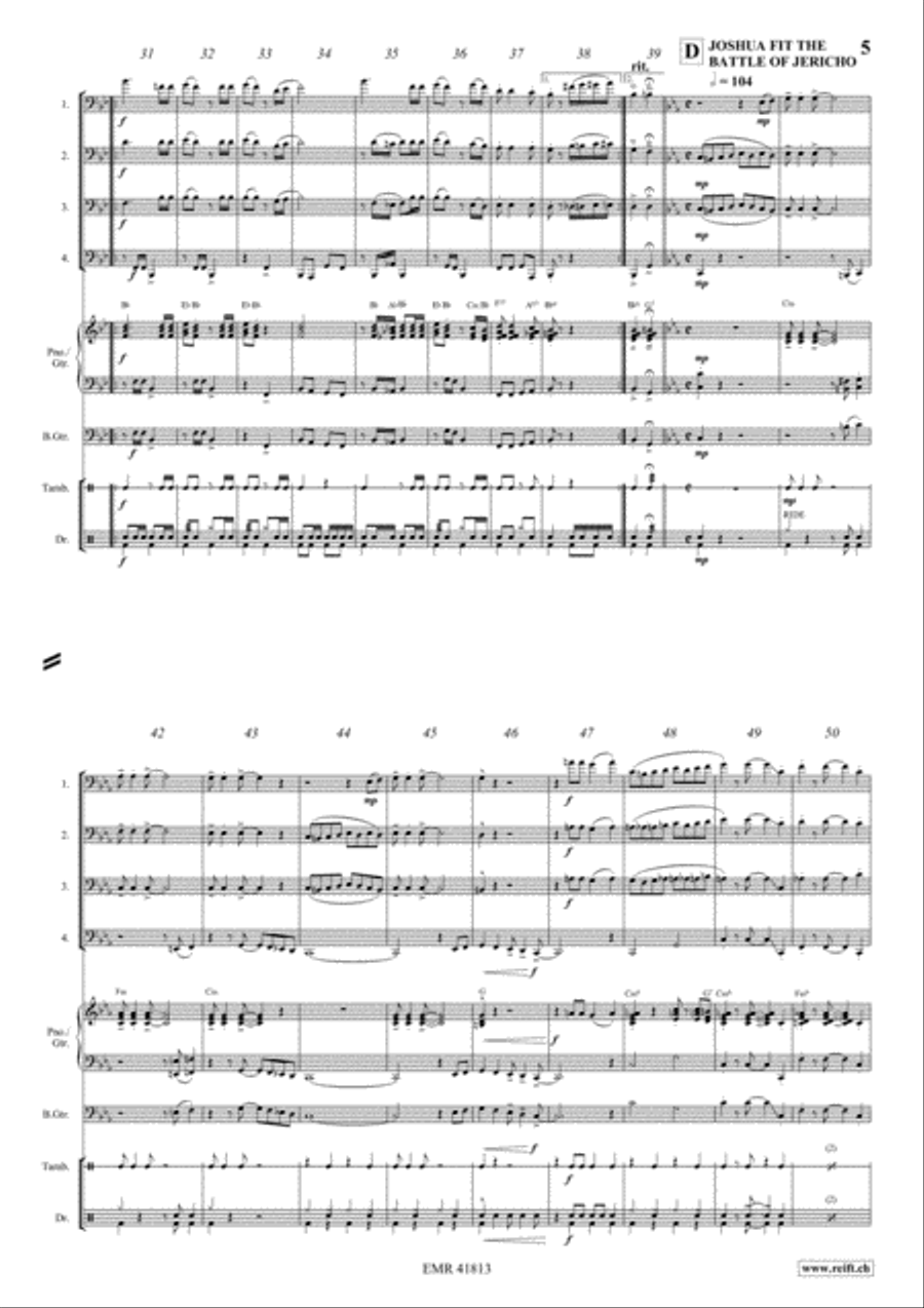 Fascinatin' Gospels Fascinatin' Gospels Trombone Quartet scores gallery preview page 5