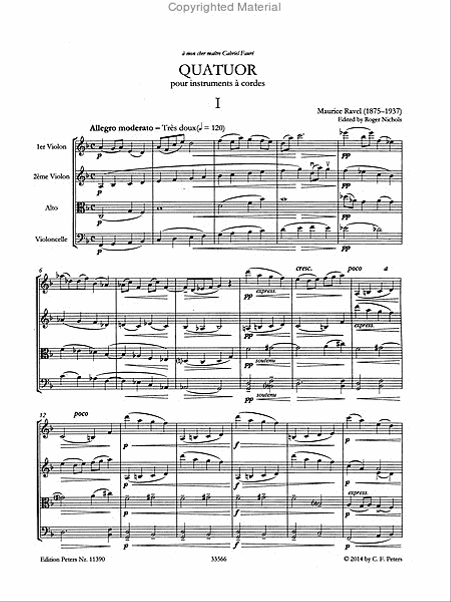 Quatuor à cordes en fa majeur (String Quartet in F) String Quartet scores gallery preview page 2