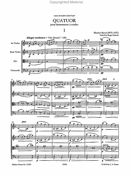 Quatuor à cordes en fa majeur (String Quartet in F)