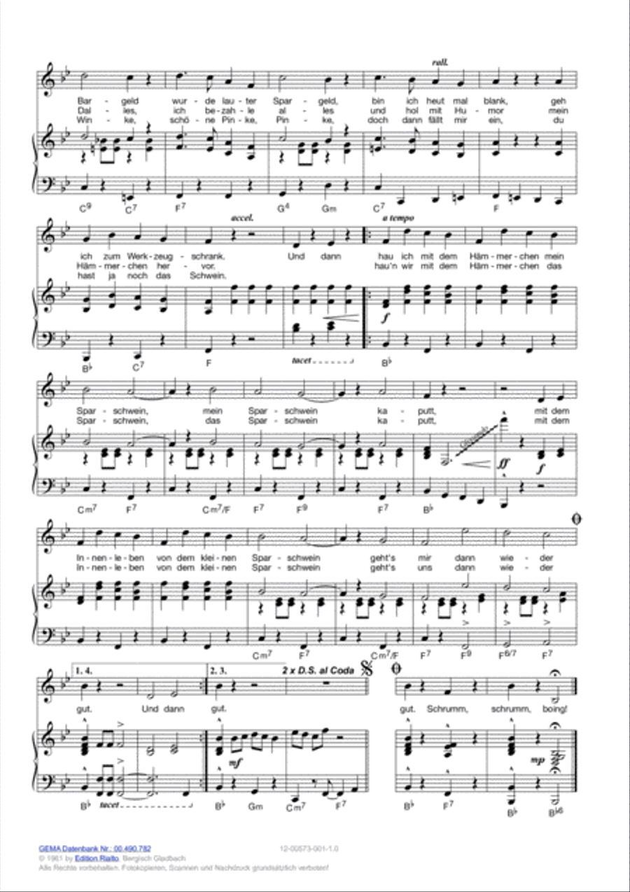 Hammerchen-Polka Piano, Vocal, Guitar scores gallery preview page 3