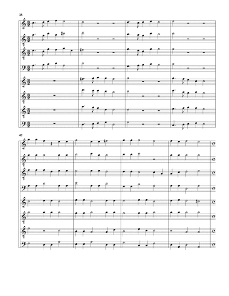 La Romana a8 from Sinfonie musicali, Op.18 (Venice, 1610) (arrangement for 8 recorders (SATB+SATB))
