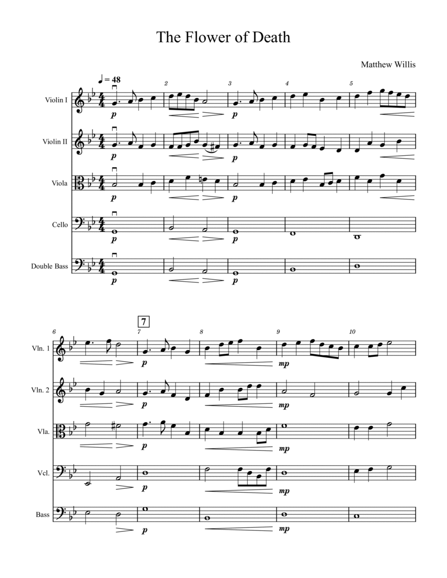 The Flower of Death String Orchestra scores gallery preview page 1