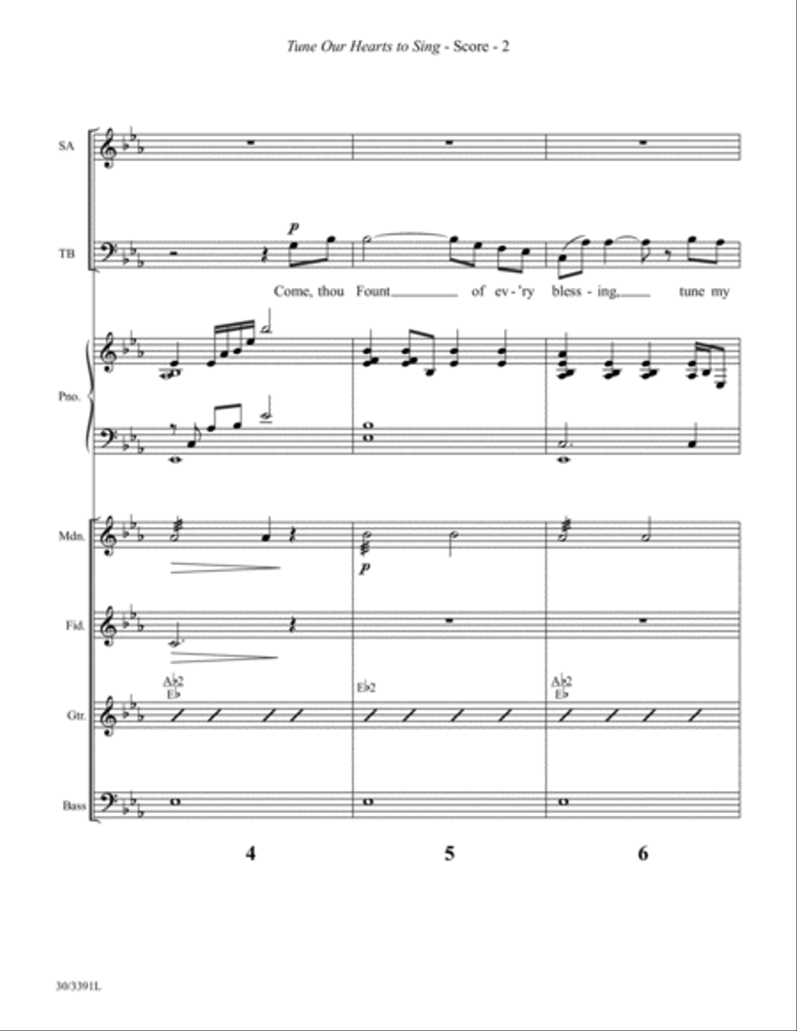 Tune Our Hearts to Sing - Instrumental Ensemble Score and Parts Choir scores gallery preview page 5