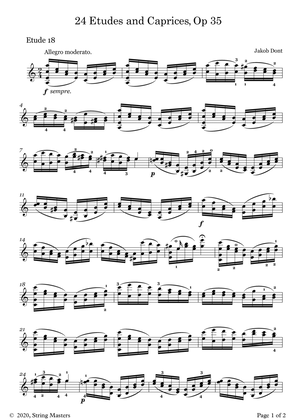 DONT 24 Etudes and Caprices Op35, for Violin No 18