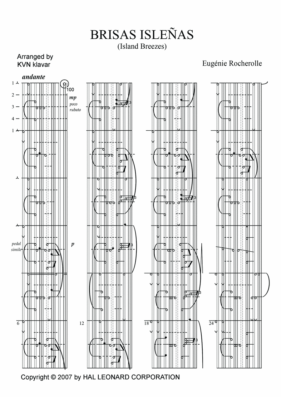 Brisas Islenas (Island Breezes) Piano Solo scores gallery preview page 1